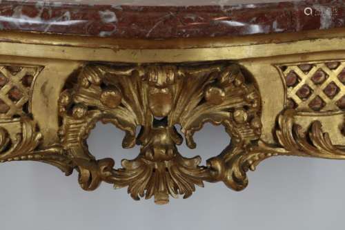 Verguld houten Louis XV console