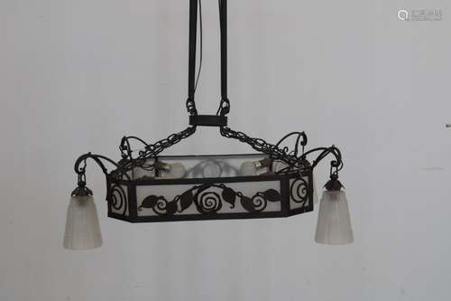 Smeedijzeren Art Deco hanglamp