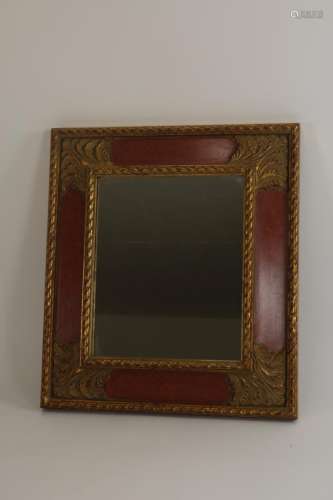 rechthoekige spiegel in houtenlijst