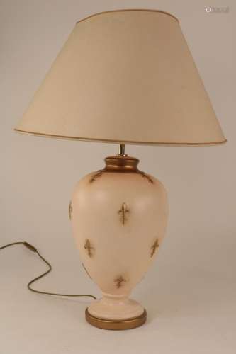 Porseleinen lampvoet met Franse lelie's