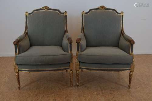 Stel Louis XVI-stijl fauteuils