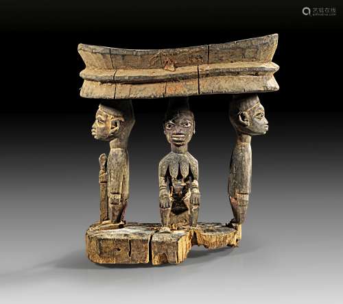 Yoruba fragment of a small stool.