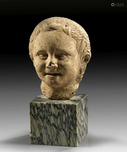 Terracotta head of a boy.