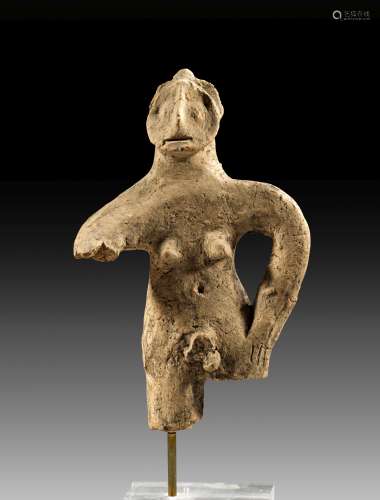 Male naked idol of clay.