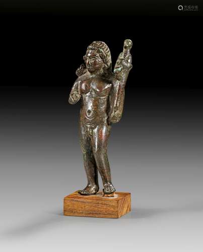 Bronze figure of standing Harpocrates.