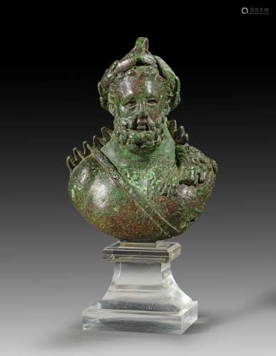 Steelyard weight in form of a bust of Herakles.
