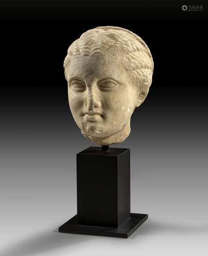 Charming early hellenistic under life size marble head of a ...