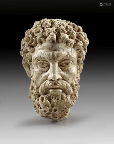 Roman head of the bearded Herakles.