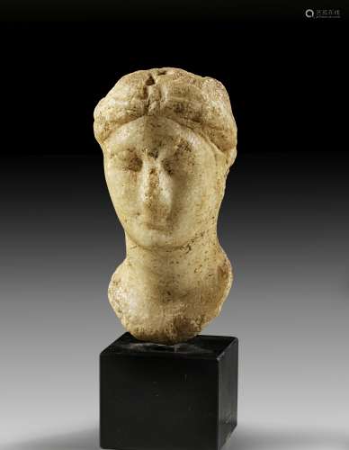 Marble miniature portrait of a Ptolemaic queen.