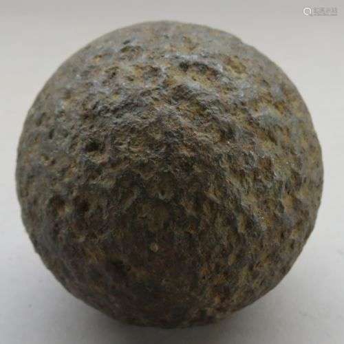 TWO IRON CANNON BALLS^ 17TH AND 18TH CENTURY