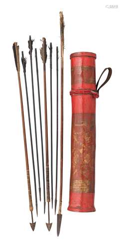 Ⓦ AN ASIAN QUIVER AND ARROWS^ 19TH CENTURY^ PROBABLY THAI