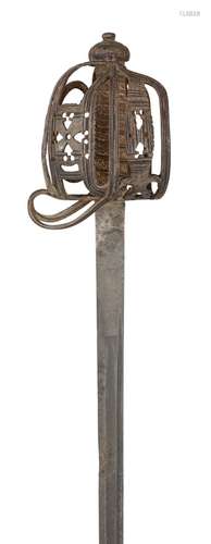 Ⓦ A BRITISH BASKET-HILTED BACKSWORD FOR A CAVALRY OFFICER^ D...