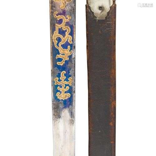 ˜A FRENCH IVORY-AND SILVER-MOUNTED COMBINED HUNTING KNIFE AN...