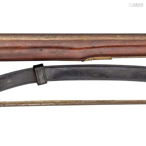 A .750 CALIBRE VICTORIAN FLINTLOCK INDIA PATTERN MUSKET^ CIR...