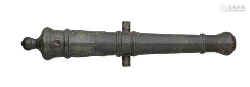 Ⓦ AN INDIAN BRONZE SALUTING CANNON^ 18TH CENTURY