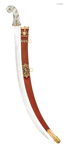 A VERY FINE AND RARE NORTH INDIAN SWORD WITH GEM-SET JADE HI...