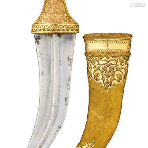 AN INDIAN DAGGER (JAMBIYA)^ 19TH CENTURY