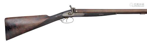 Ⓦ A 14 BORE D.B. PERCUSSION SPORTING GUN BY T. MOORE^ WEDNES...