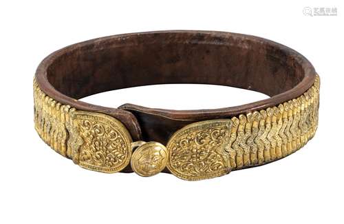 Ⓦ AN OTTOMAN BALKAN SILVER-GILT MOUNTED BELT^ LATE 18TH/EARL...