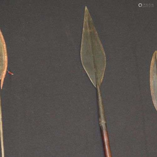 THREE AFRICAN SPEARS^ LATE 19TH/20TH CENTURY