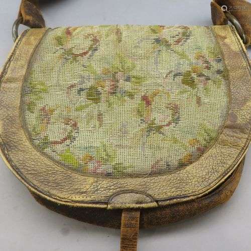 A DECORATED HUNTING BAG^ LATE 19TH CENTURY^ POSSIBLY GERMAN