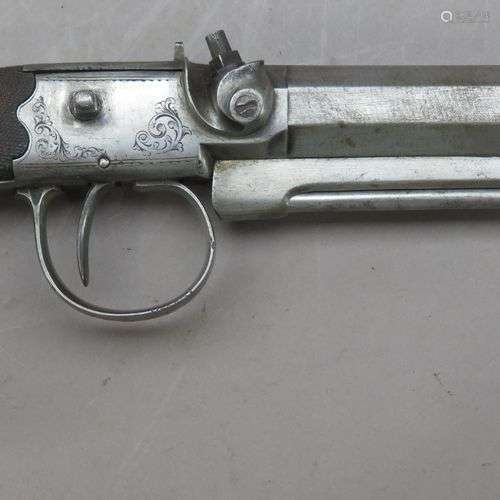 A 40 BORE PERCUSSION PISTOL^ BIRMINGHAM PROOF MARKS^ MID-19T...