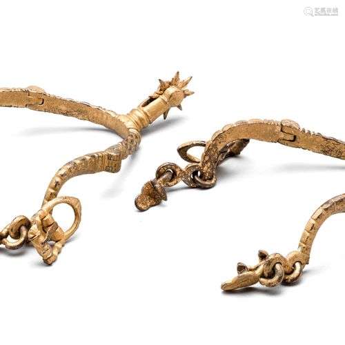 A PAIR OF ROWEL SPURS^ FIRST HALF OF THE 17TH CENTURY