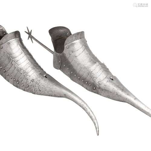 ‡ A PAIR OF SABATONS IN THE GERMAN ~GOTHIC~ STYLE OF THE LAT...