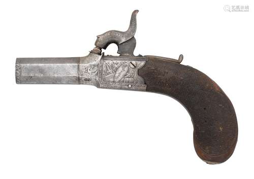 Ⓦ A 54 BORE PERCUSSION POCKET PISTOL BY MANTON & SON AND ANO...