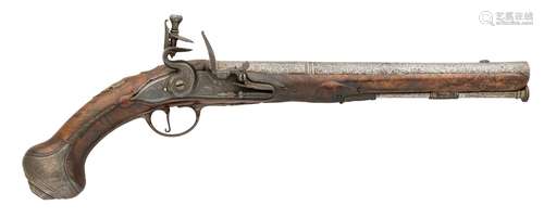 Ⓦ A 15 BORE FLINTLOCK HOLSTER PISTOL BY GANDON^ LONDON^ CIRC...