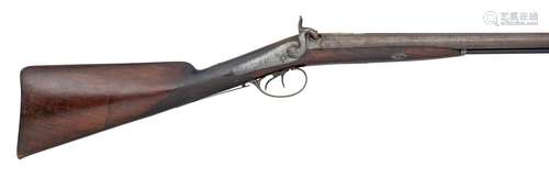 Ⓦ A 14 BORE D.B. PERCUSSION SPORTING GUN BY JAMES ROWNTREE^ ...