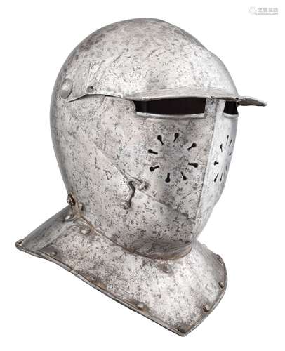 Ⓦ A NORTH ITALIAN CLOSE HELMET^ FIRST QUARTER OF THE 17TH CE...