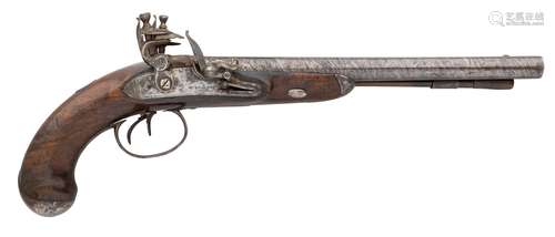 Ⓦ A 22 BORE D.B. FLINTLOCK PISTOL BY J. PROBIN^ MAKER TO HIS...