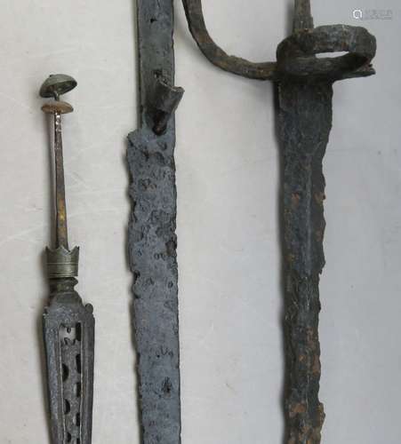 Ⓦ THREE DAGGERS IN EXCAVATED CONDITION^ 15TH TO 17TH CENTURI...