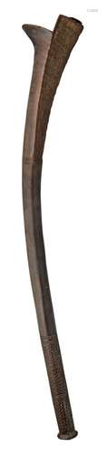 Ⓦ A FIJIAN GUNSTOCK CLUB^ AN ABORIGINAL BOOMERANG^ LATE 19TH...