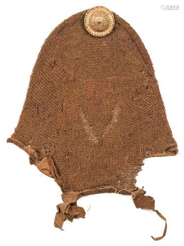 Ⓦ AN INDIAN MAIL COIF^ 18TH CENTURY