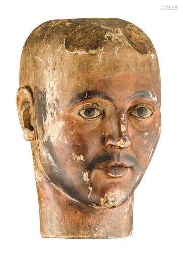 Ⓦ A WELL CARVED AND PAINTED HEAD FROM A MANNEQUIN^ PROBABLY ...