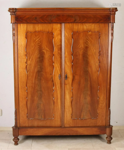 Dutch mahogany Biedermeier two-door cabinet with