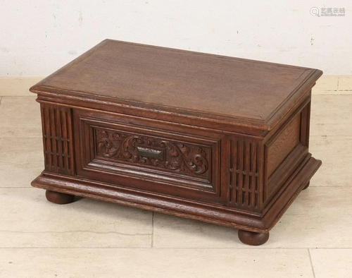 19th century Dutch oak bible chest. Neo-Renaissance.