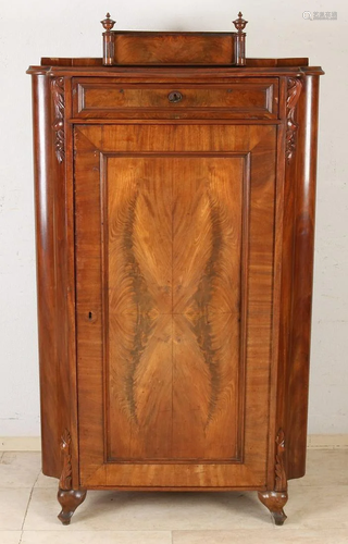 German mahogany Louis Philippe corner cabinet with one