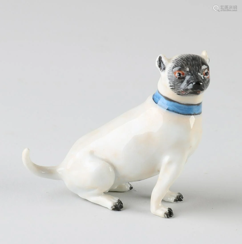 German Meissen figure. pug dog. 20th century.