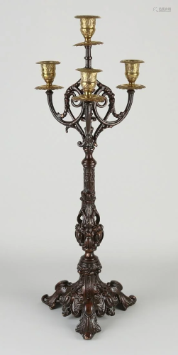 19th century composition metal candlestick with brass
