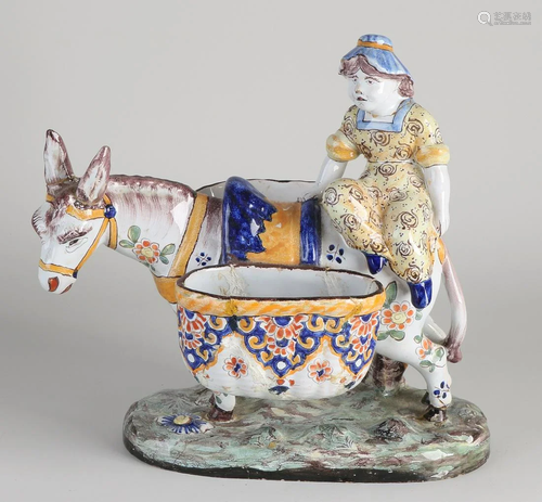 18th - 19th century polychrome Fayence figure. France?