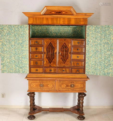 Antique German show cabinet. Baroque. 18th - 19th