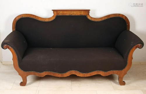 German walnut Biedermeier sofa. Circa 1850. Dimensions: