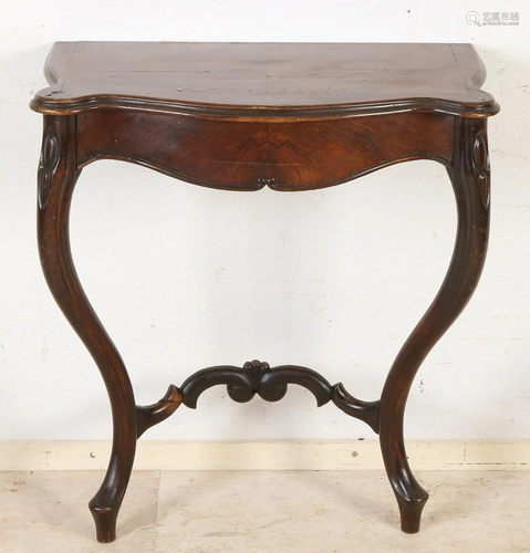 19th century burr walnut wall table. Dimensions