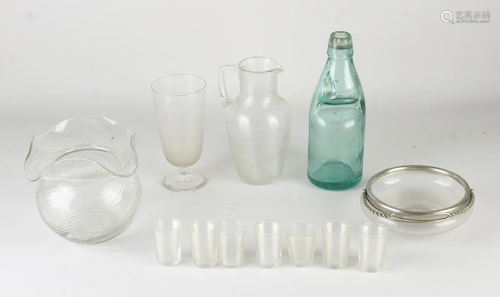 Lot of various old/antique glassware. Among other