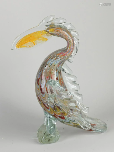 Modern Murano style glass pelican. 21st century.