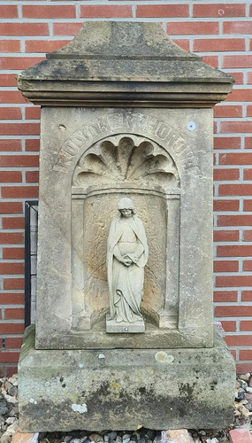 Large early 19th century sandstone chapel with pedestal