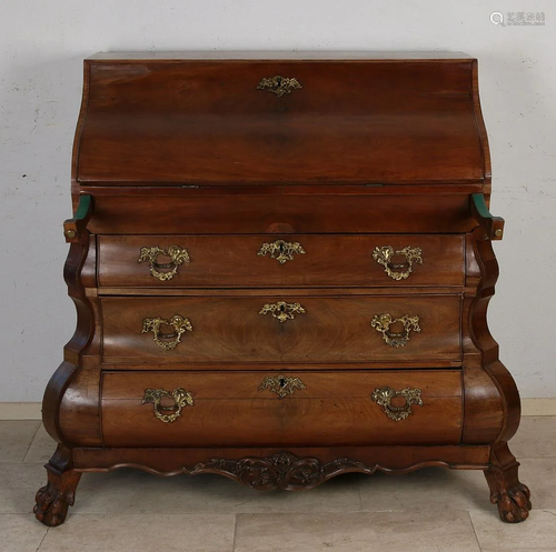 19th century Dutch double curved baroque desk made of